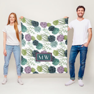 Couverture Polaire Monogramme Collection Plante de bonheur Pa Succu