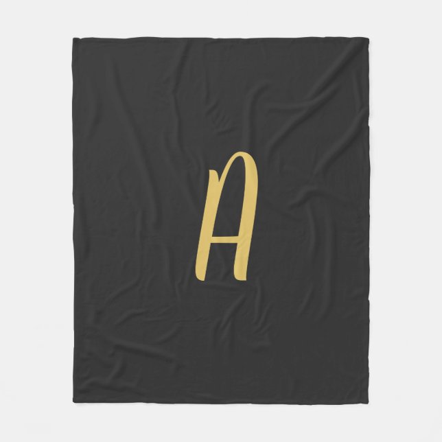 Couverture Polaire Monogramme couleur or gris professionnel (Devant)