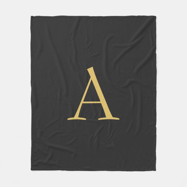 Couverture Polaire Monogramme couleur or gris professionnel (Devant)