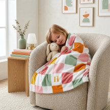 Monogramme damier multicolore boho