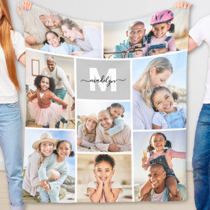 Couverture Polaire Monogramme de collage photo