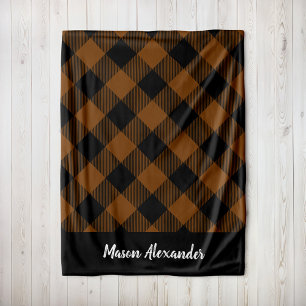 Couverture Polaire Monogramme de contrôle du cuivre rustique et du bi