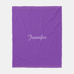 Couverture Polaire Monogramme de couleur violet élégant moderne