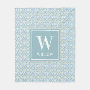 Couverture Polaire Monogramme de famille moderne