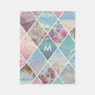 Couverture Polaire Monogramme de motif de diamant d'été