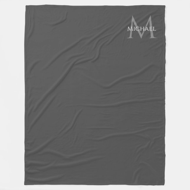 Couverture Polaire Monogramme Élégant Modèle personnalisé moderne (Devant)