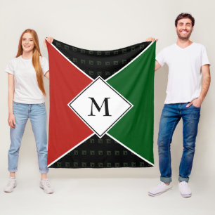 Couverture Polaire Monogramme géométrique élégant   Couleurs panafric