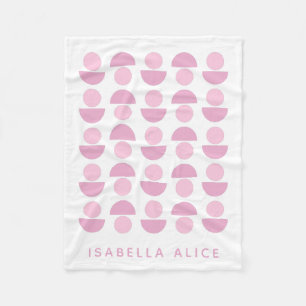 Couverture Polaire Monogramme géométrique moderne rose scandinave