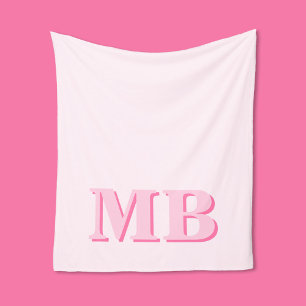 Couverture Polaire Monogramme initial minimaliste moderne