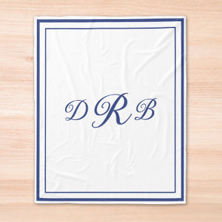 Couverture Polaire Monogramme Initial Personnalisé Calligraphie Class