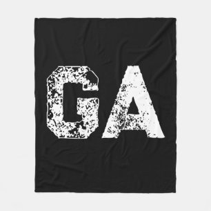 Couverture Polaire Monogramme Lettres Initiales Noir Blanc Simple