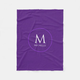 Couverture Polaire Monogramme Modèle initial Royal Purple Personnalis