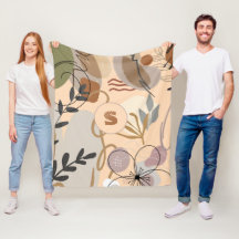 Monogramme Moderne Boho Abstrait Floral