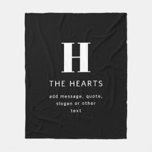 Couverture Polaire Monogramme moderne modifiable Nom et message   Noi