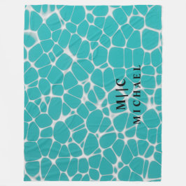 Couverture Polaire monogramme moderne simple bleu et blanc