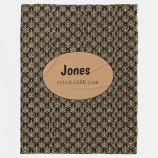 Couverture Polaire Monogramme noir Damas