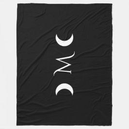 Couverture Polaire Monogramme noir et blanc moderne des lunes de croi