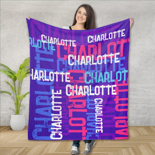 Couverture Polaire Monogramme Nom répétitif Enfants Motifs