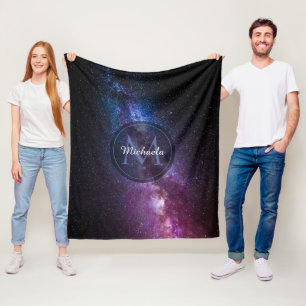 Couverture Polaire Monogramme personnalisable à voie lactée