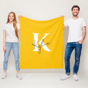 Couverture Polaire Monogramme personnalisé moderne et dynamique -