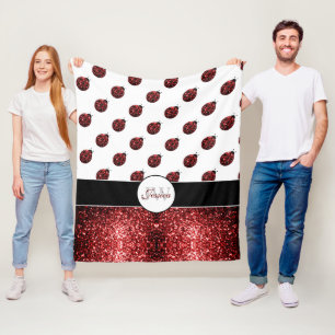 Couverture Polaire Monogramme rouge foncé coccinelle faux parties sci