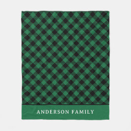 Couverture Polaire Monogramme Russe Green Black Buffalo Check