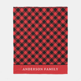 Couverture Polaire Monogramme Russe Red Black Buffalo Check