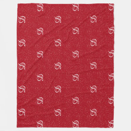 Couverture Polaire monogramme simple moderne élégant rouge initial