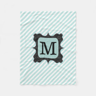 Couverture Polaire Monogramme vert en bon état de noir de motif de