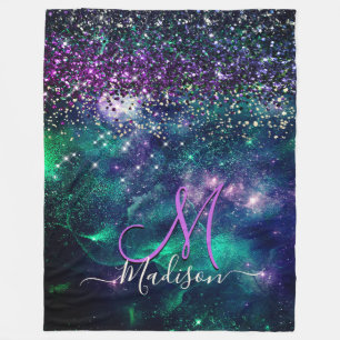 Couverture Polaire Monographie de parties scintillant vert foncé mou