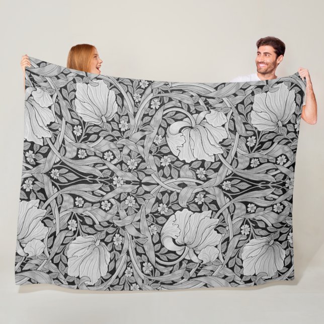 Couverture Polaire Monotone gris Pimpernel, William Morris (En situation)
