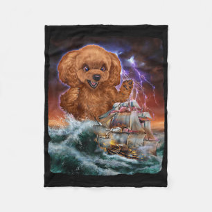 Couverture Polaire Monster Poodle Dog Comme Kraken Attaque Un Bateau 