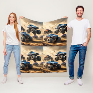 Couverture Polaire Monster Trucks Courant Dans Le Désert,
