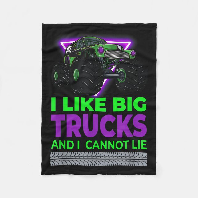 Couverture Polaire Monster Trucks - I Like Big Trucks And I Cannot Li (Devant)