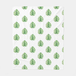 Couverture Polaire Monstera Leaf Green Design. 