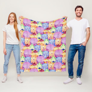 Couverture Polaire Monstres d'aquarelle mignonne