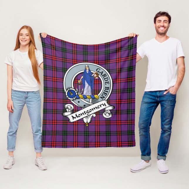 Couverture Polaire Montgomery Moderne Clan Badge Tartan Plaid (En situation)