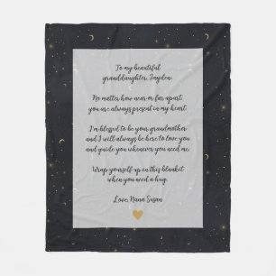 Couverture Polaire Moon Stars Gold Custom Citation Grandgirl
