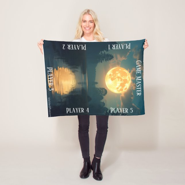 Couverture Polaire Moonlight Swamp TTRPG Tabletop Gaming board (En situation)