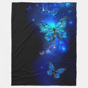 Couverture Polaire Morpho Butterfly in the Dark Background