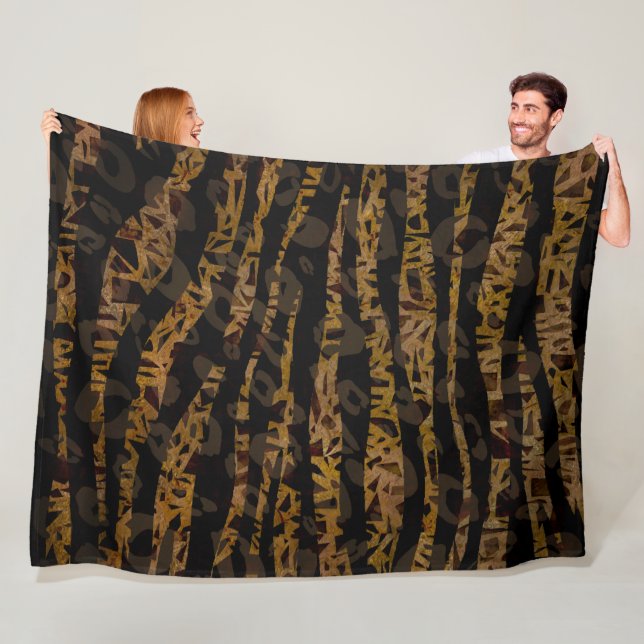 Couverture Polaire Mosaic Chic Elegant Safari Glam Jungle (En situation)