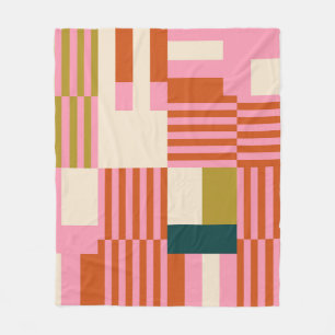 Couverture Polaire Mosaïque Abstraite géométrique rétro