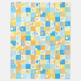 Couverture Polaire Mosaïque de plage et d'océan inspirée de l'été