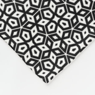 Couverture Polaire Mosaïque géométrique Abstraite en noir et blanc