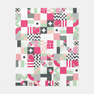 Couverture Polaire Mosaïque géométrique contemporaine sans couture mo