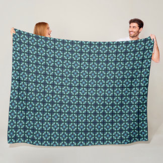 Couverture Polaire Mosaïque Lanterne Saphir