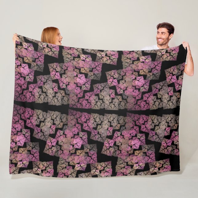 Couverture Polaire Mosaïque moderne - art fractal (En situation)