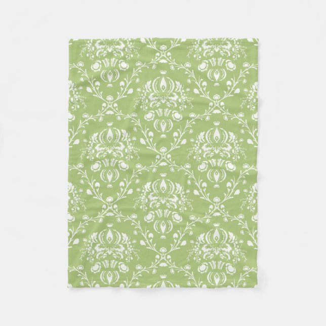 Couverture Polaire Moss Green Damask (Devant)
