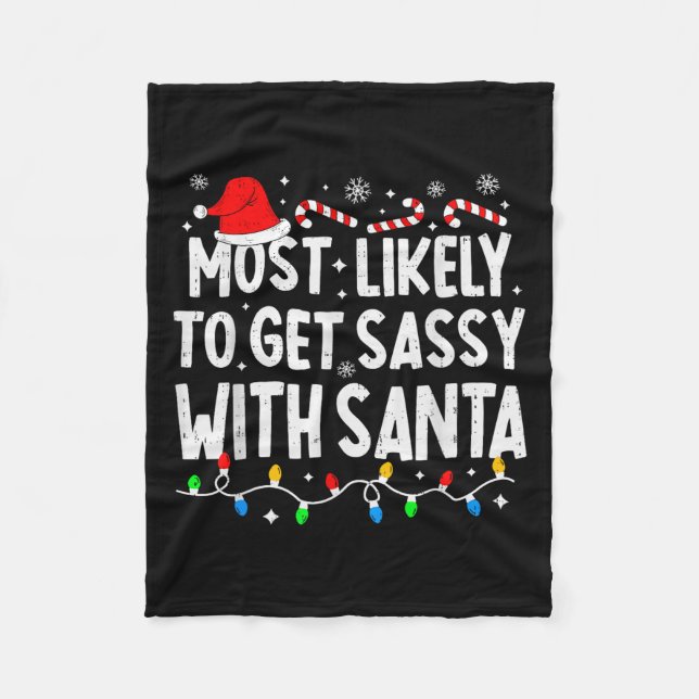 Couverture Polaire Most Likely To Get Sy With Santa Funny Matching Ch (Devant)