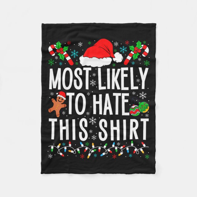 Couverture Polaire Most Likely To Hate This Shirt Funny Family Xmas P (Devant)